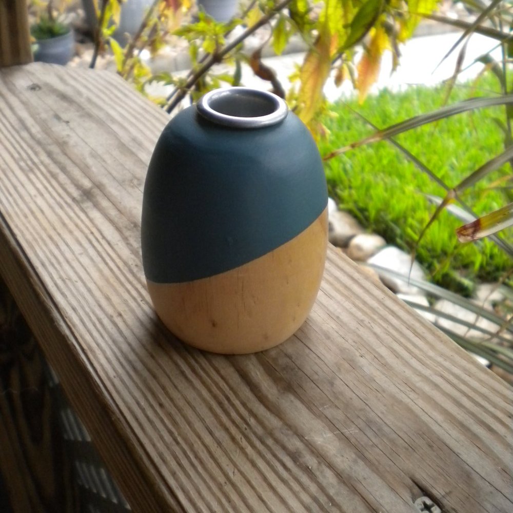 Zara Home Solid Wood Nautical blue Tapered candle holder